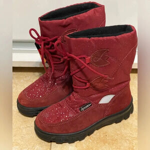 Jela  Girl's Winter Waterproof Breathable Burgundy Boots Size 29 Us 11